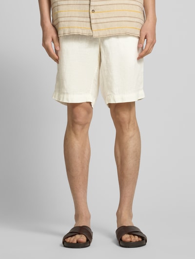 Mazine Regular Fit Leinenshorts mit Eingrifftaschen Weiss 4