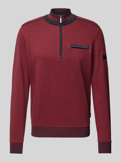 bugatti Sweatshirt mit Stehkragen Dunkelrot 2