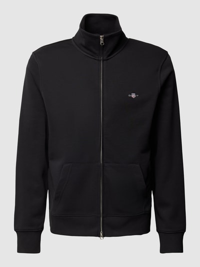 Gant Regular Fit Sweatjacke mit Label-Stitching Black 2