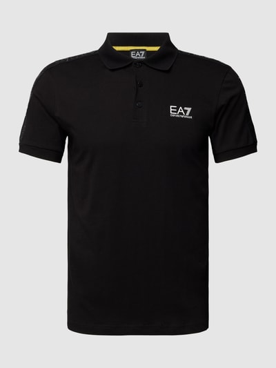 EA7 Emporio Armani Koszulka polo o kroju regular fit z nadrukiem z logo Czarny 2