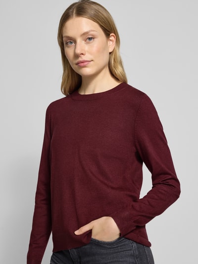 s.Oliver RED LABEL Regular Fit Strickpullover aus Viskose-Mix Bordeaux 3