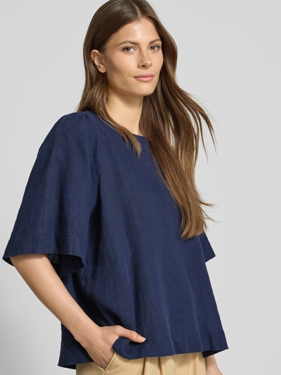 Seidensticker Regular Fit Leinenblusenshirt mit 1/2-Arm Marine 3