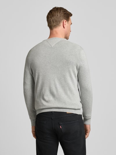 Tommy Hilfiger Regular Fit Strickpullover aus Baumwoll-Kaschmir-Mix Hellgrau Melange 5
