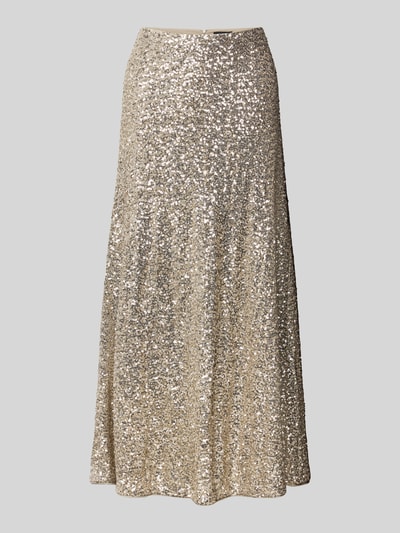 s.Oliver BLACK LABEL Ausgestellter Midi-Rock aus Viskose-Mix Gold 2