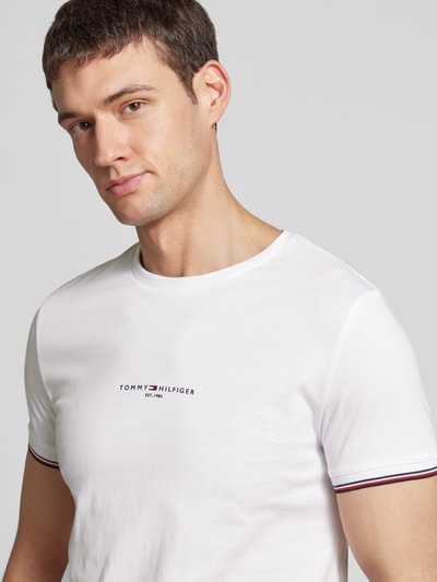 Tommy Hilfiger T-Shirt mit Label-Print Weiss 3