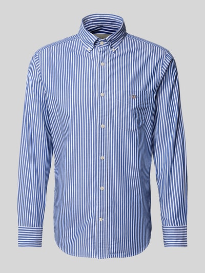Gant Regular fit vrijetijdsoverhemd met streepmotief, model 'POPLIN' Blauw - 2
