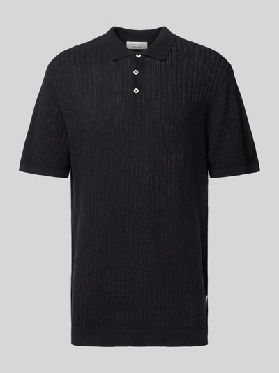 Casual Friday Regular Fit Poloshirt mit Strukturmuster Modell 'Karl' Dunkelblau 2