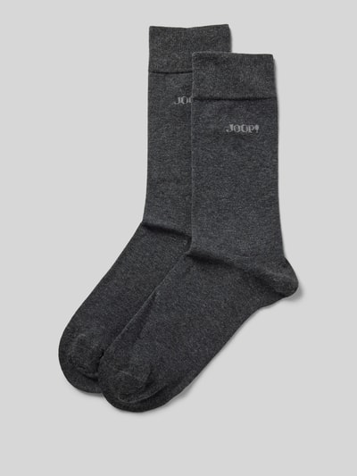 JOOP! Collection Socken mit Label-Print Anthrazit Melange 1