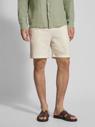 JAKE*S STUDIO MEN Szorty o kroju regular fit z elastycznym pasem Złamany biały 4