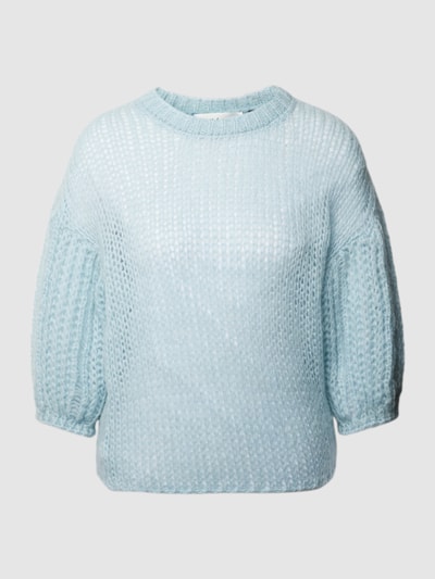 POM Amsterdam Sweter z dzianiny z rękawem o dł. 3/4 model ‘Dreamy’ Jasnoniebieski 2