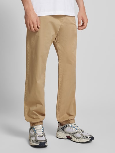 Hugo Blue Baggy fit broek met kliksluiting, model 'Gerko' Beige - 4