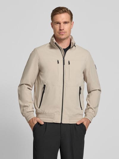 Tom Tailor Regular Fit Funktionsjacke mit Schalkragen Offwhite Melange 4
