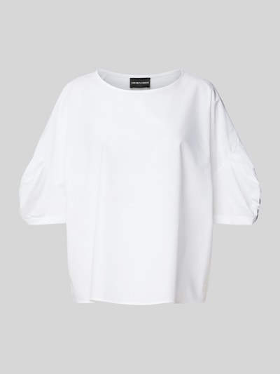 Emporio Armani Relaxed Fit Blusenshirt mit 3/4-Arm Weiss 1