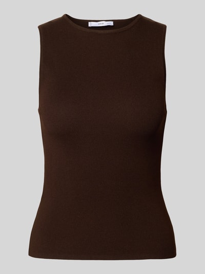 Mango Trägertop aus Viskose-Mix mit Rundhalsausschnitt Modell 'HERNAN' Dunkelbraun 2