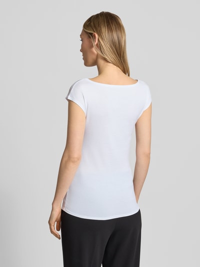 Marc Cain T-Shirt mit U-Boot-Ausschnitt und Label-Detail Weiss 5