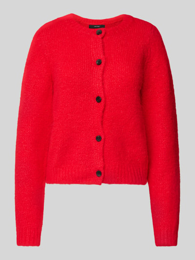 Vero Moda Regular Fit Strickjacke mit Wollanteil und Knopfleiste Modell 'NOVAH' Rot 2