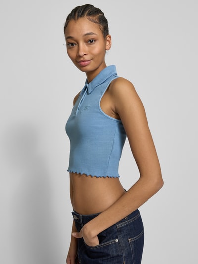 Tommy Jeans Top krótki z efektem prążkowania Szaroniebieski 3