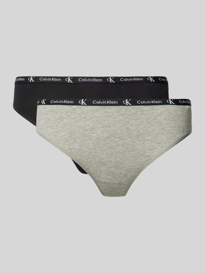 Calvin Klein Underwear String mit elastischem Logo-Bund Modell 'THONG' Black 1