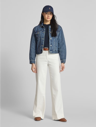 Lauren Ralph Lauren Truckersjack met paspelzakken op de borst, model 'PAIZLEY' Jeansblauw - 1