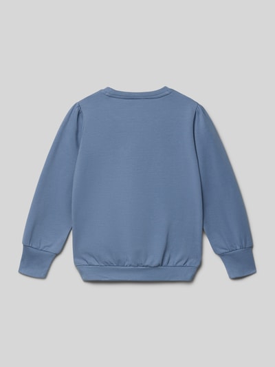 Steiff Regular fit sweatshirt met motiefstitching Rookblauw - 3