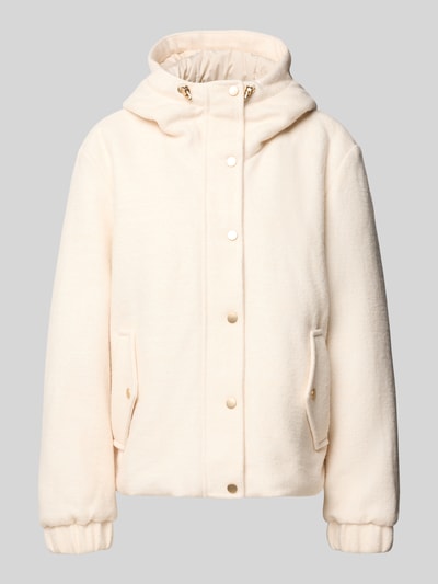 Produktfoto, cremefarbene Regular Fit Jacke mit Woll-Anteil von White Label, Kapuze mit Tunnelzug, Eingrifftaschen, strukturierte Oberfläche