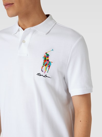 Polo Ralph Lauren Classic fit poloshirt met labelstitching Wit - 3