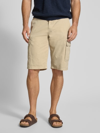 Lerros Korte regular fit cargobroek met riem Beige - 4