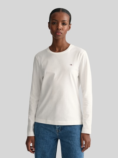 GANT Regular Fit Langarmshirt aus reiner Baumwolle Weiss 4