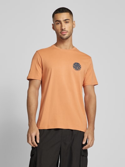 Rip Curl T-shirt met labelprint, model 'WETSUIT' Oranje - 4