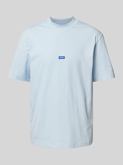 Hugo Blue T-shirt z detalem z logo Jasnoniebieski 2