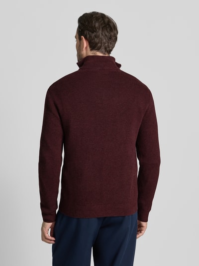 Jack & Jones Premium Gebreide pullover met ribboorden, model 'BLAMILANO' Bordeaux gemêleerd - 5