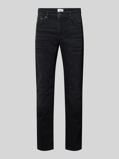 Produktfoto, schwarze Modern Fit Straight Jeans aus Baumwoll-Mix Modell 'Mitch' von JOOP! JEANS, glatte Oberfläche, dezente Waschung.