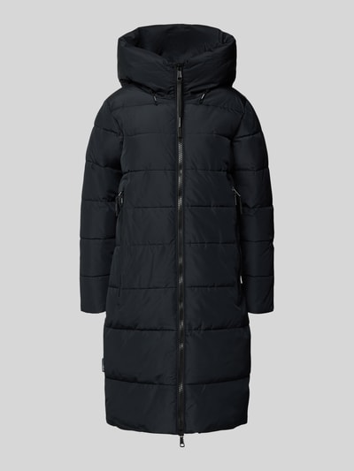 khujo Regular fit gewatteerde lange jas met gevoerde opstaande kraag, model Jilia' Marineblauw - 2