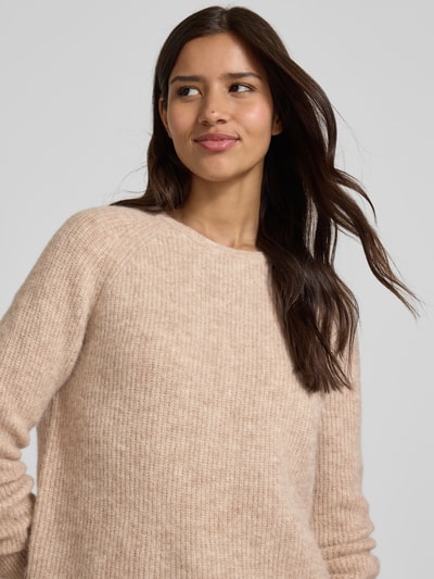 Fynch-Hatton Sweter z dzianiny z prążkowanymi wykończeniami Beżowy 3