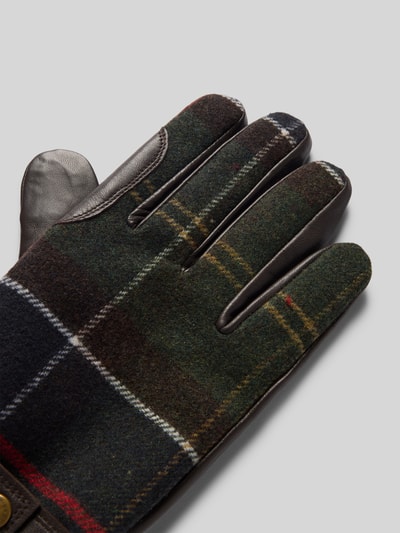 Barbour Rękawiczki ze skórzaną powierzchnią wewnętrzną model ‘NEWBROUGH’ Khaki 3