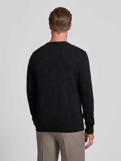 Christian Berg Men Strickpullover aus Wolle-Kaschmir-Mix mit V-Ausschnitt Anthrazit Melange 5