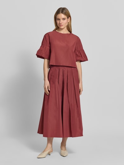 Weekend Max Mara spódnica midi z dodatkiem bawełny model 'FORMICA' Ciemnoczerwony 1