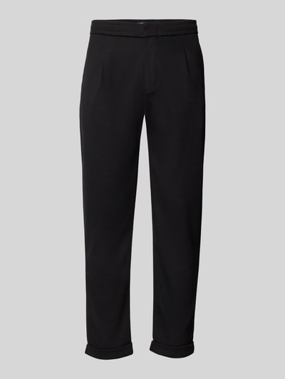 MCNEAL Tapered Fit Bundfaltenhose mit Strukturmuster Black 1