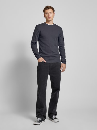 Calvin Klein Jeans Longsleeve mit Label-Patch Anthrazit 1