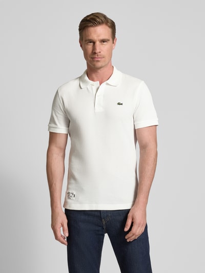 Lacoste Koszulka polo o kroju slim fit z naszywką z logo Złamany biały 4