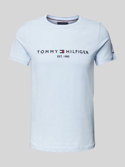 Tommy Hilfiger T-Shirt mit Label-Stitching Hellblau 2