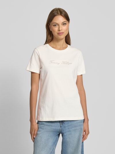 Tommy Hilfiger T-shirt o kroju regular fit z czystej bawełny Biały 4