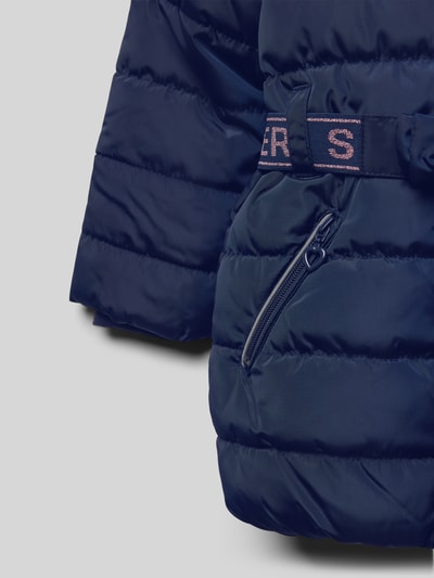 s.Oliver RED LABEL Körpernahe Steppjacke mit Effektgarn-Gürtel Marine 2