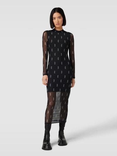 HUGO Midikleid mit Allover-Print Modell 'NASUSI' Black 4