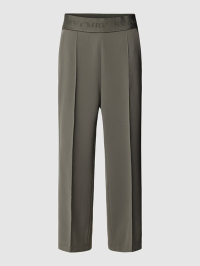 Cambio Spodnie materiałowe z szeroką nogawką i zakładkami w pasie model ‘CAMERON’ Khaki 2