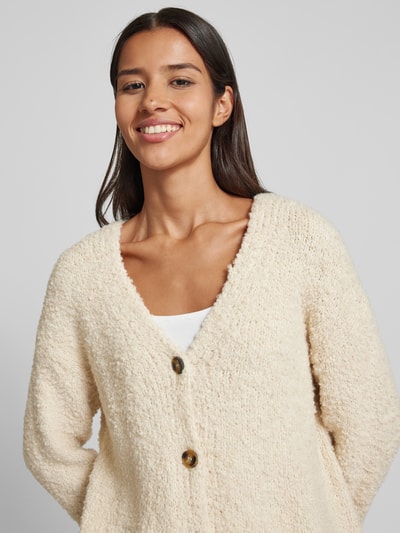 ZABAIONE Strickjacke mit gerippten Abschlüssen Beige 3