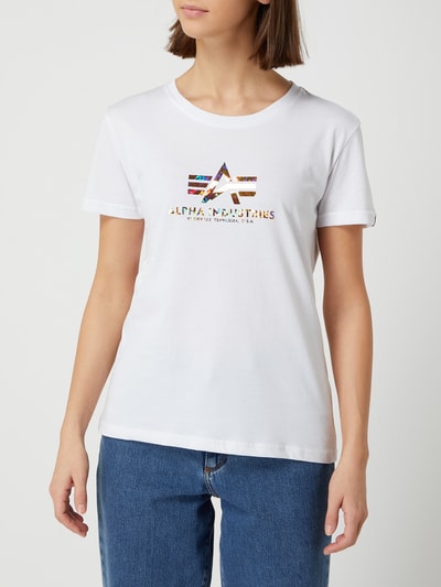 Alpha Industries T-shirt met logoprint  Wit - 4