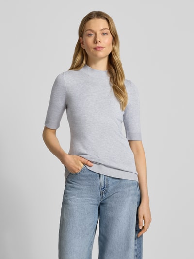 comma Strickpullover aus Viskose-Mix mit 1/2-Arm Hellgrau 4