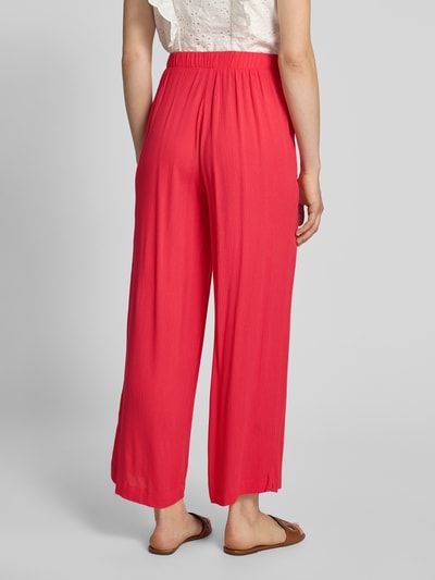 ICHI Spodnie materiałowe z prostą nogawką i elastycznym pasem model ‘MARRAKECH’ Mocnoróżowy 5