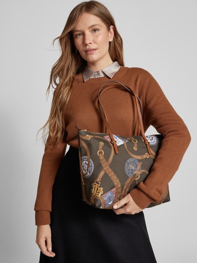 Lauren Ralph Lauren Shopper mit Strukturmuster Modell 'KEATON' Dunkelbraun 1